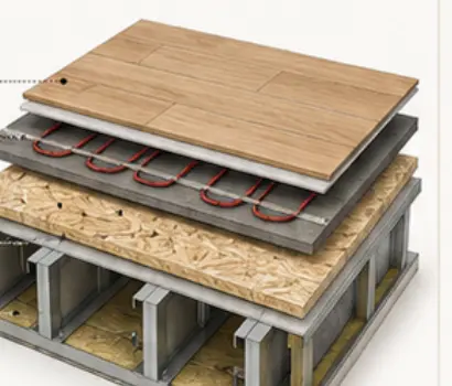 Modulhauses structural floor construction section