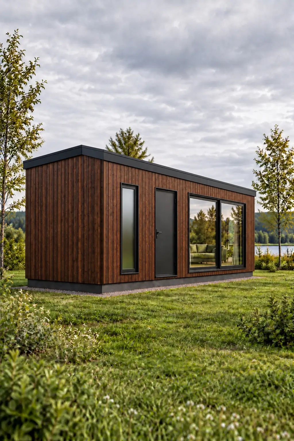NEO-15 3 × 5 m floor plan with bathroom, kitchen-living area and sleeping area